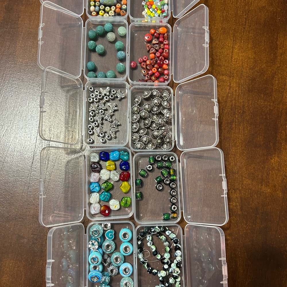 Colorful Bead Collection in Organizer